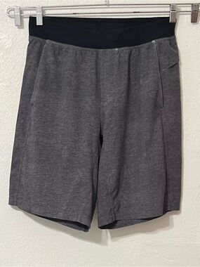 lululemon athletica Men's Charcoal Athletic Shorts with Black Waistband